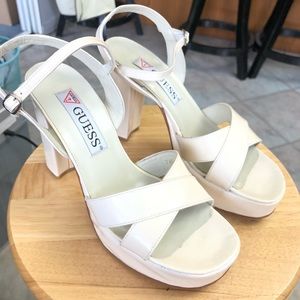 Guess Beige/Vanilla Platform Heels